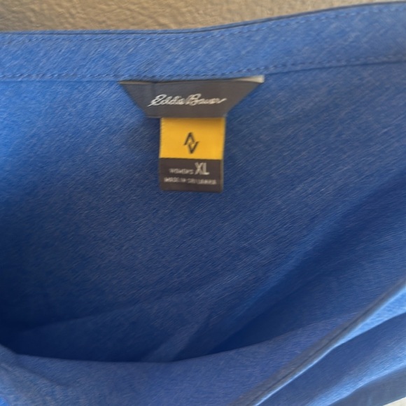 Eddie Bauer Departure V Neck Sleeveless Tank Size XL Blue Relaxed Fit Athletic - Picture 5 of 12